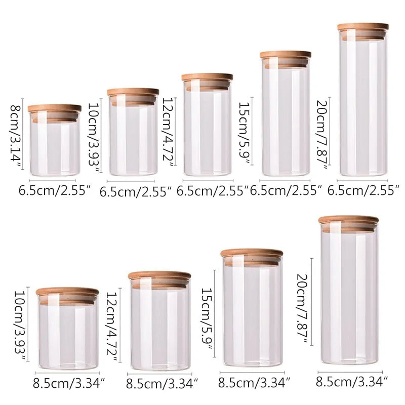 Bamboo Borosilicate Glass Food Storage Containers