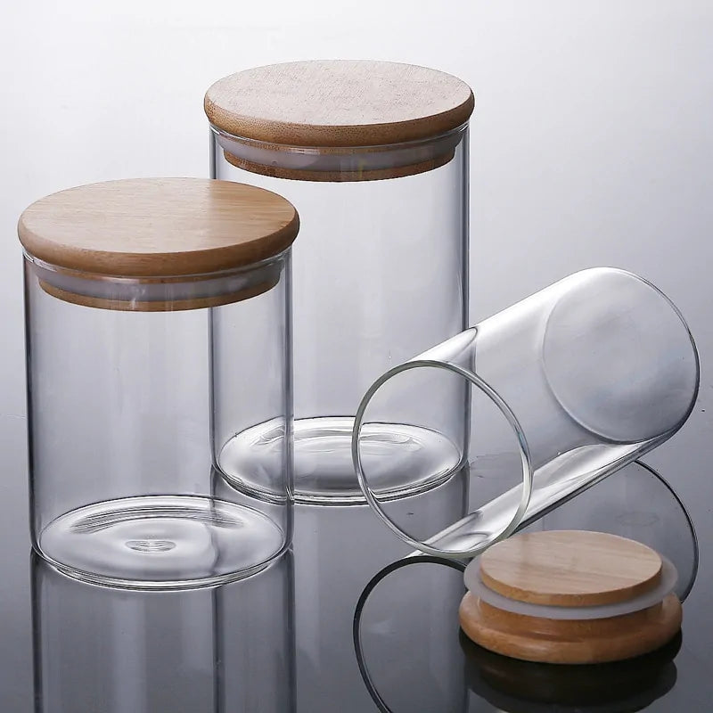 Bamboo Borosilicate Glass Food Storage Containers