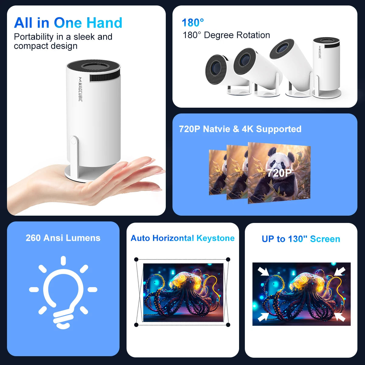 CineCube HY300 Pro 4K Smart Projector