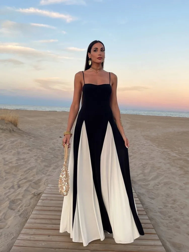 Midnight Grace Contrast Maxi Dress