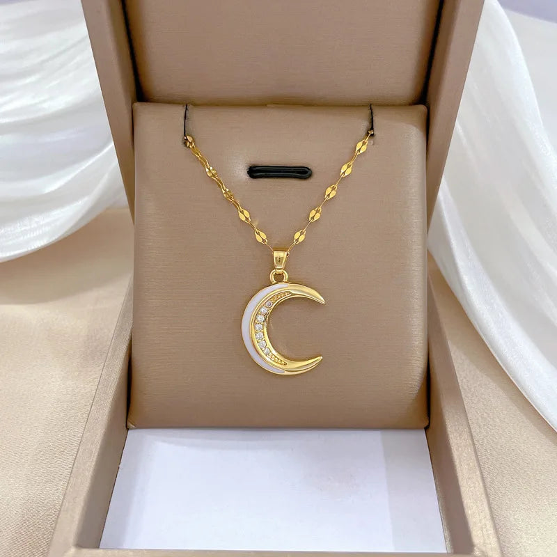 Celestial Guardian Stainless Steel Pendant Necklace