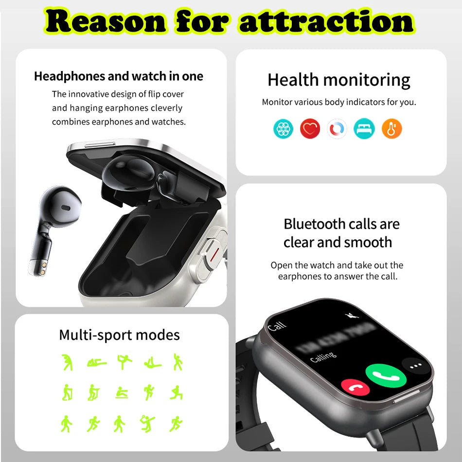 SyncWear Pro – The Ultimate 2-in-1 Smartwatch & Wireless Earbuds Combo