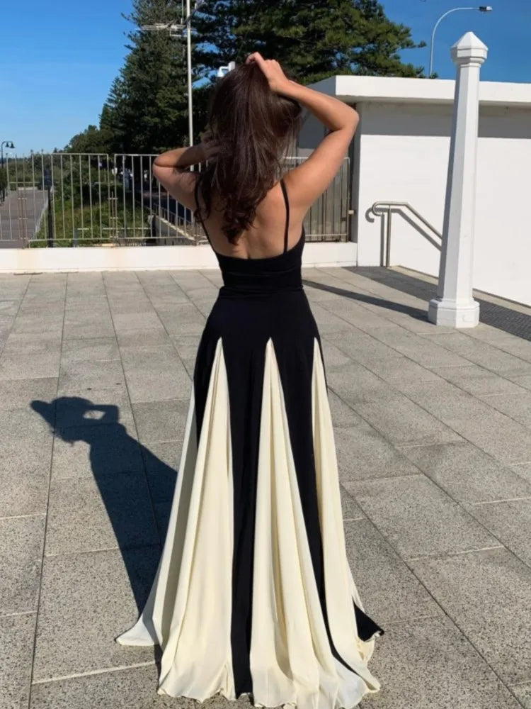 Midnight Grace Contrast Maxi Dress