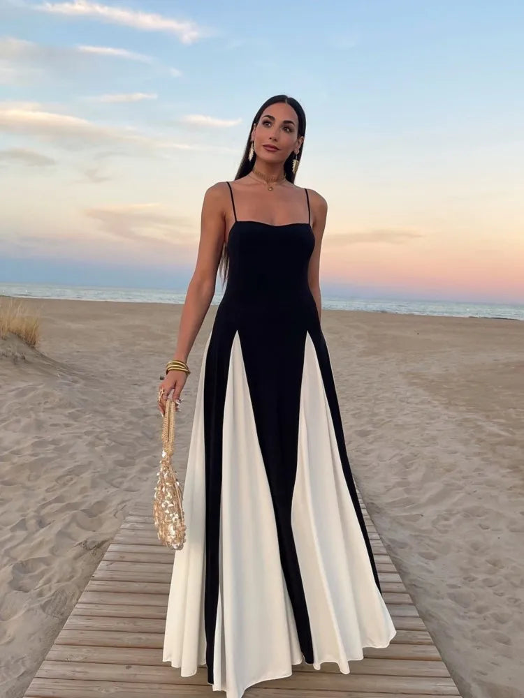 Midnight Grace Contrast Maxi Dress