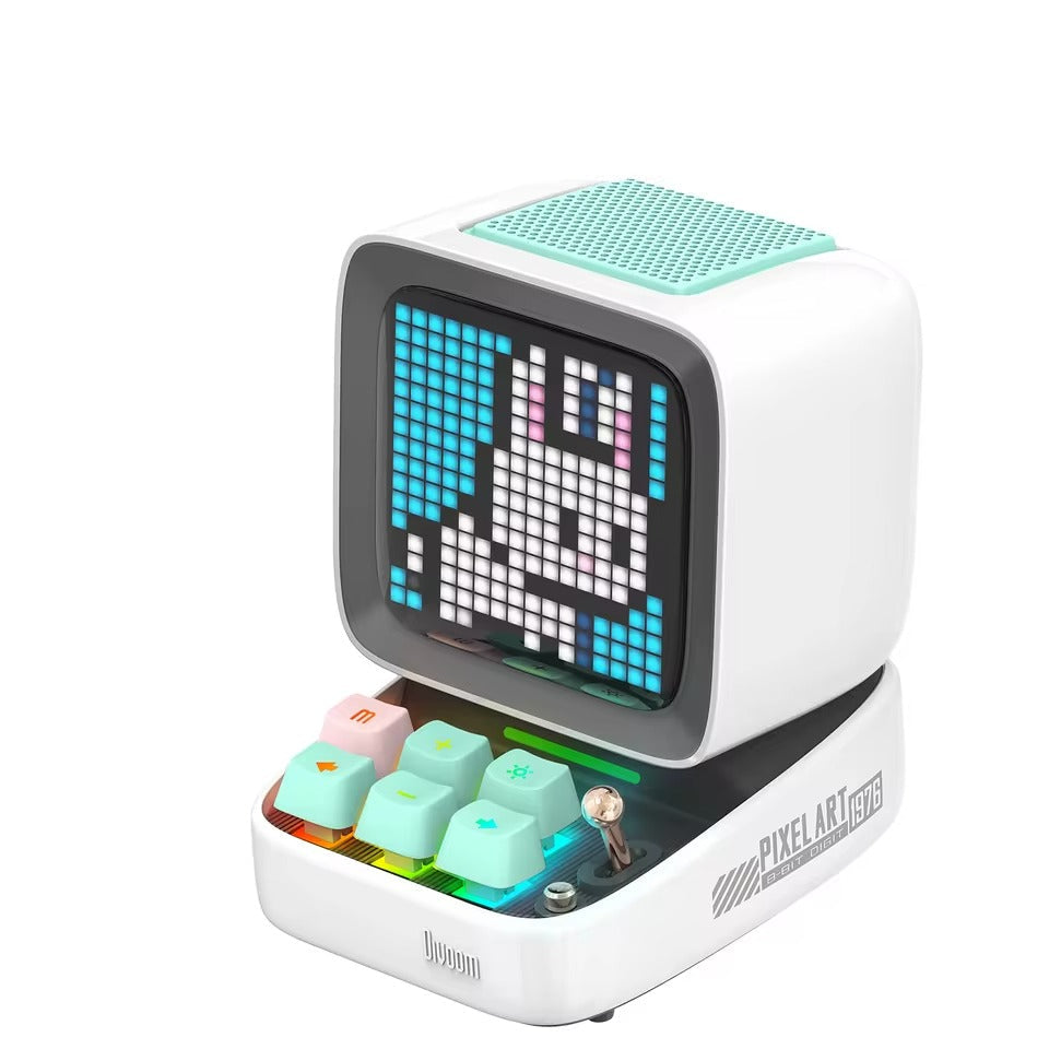 Retro Pixel Art Bluetooth Speaker and Alarm Clock