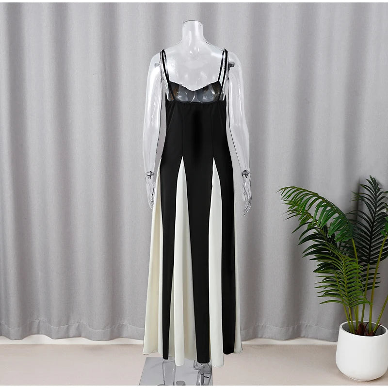 Midnight Grace Contrast Maxi Dress