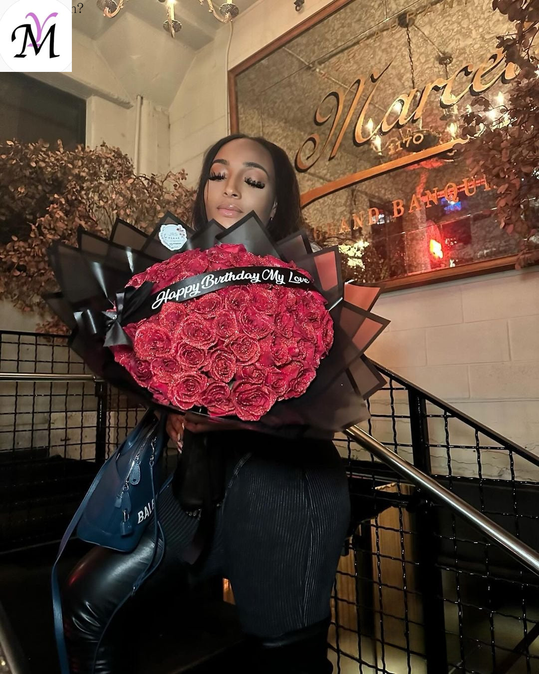 Glitter Artificial Rose Bouquet