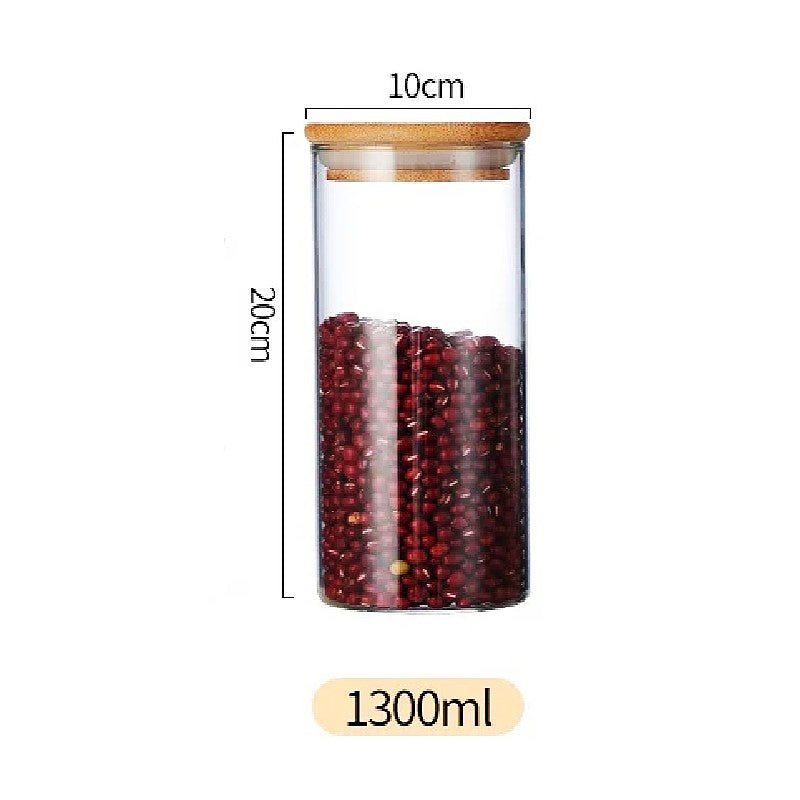 Bamboo Borosilicate Glass Food Storage Containers