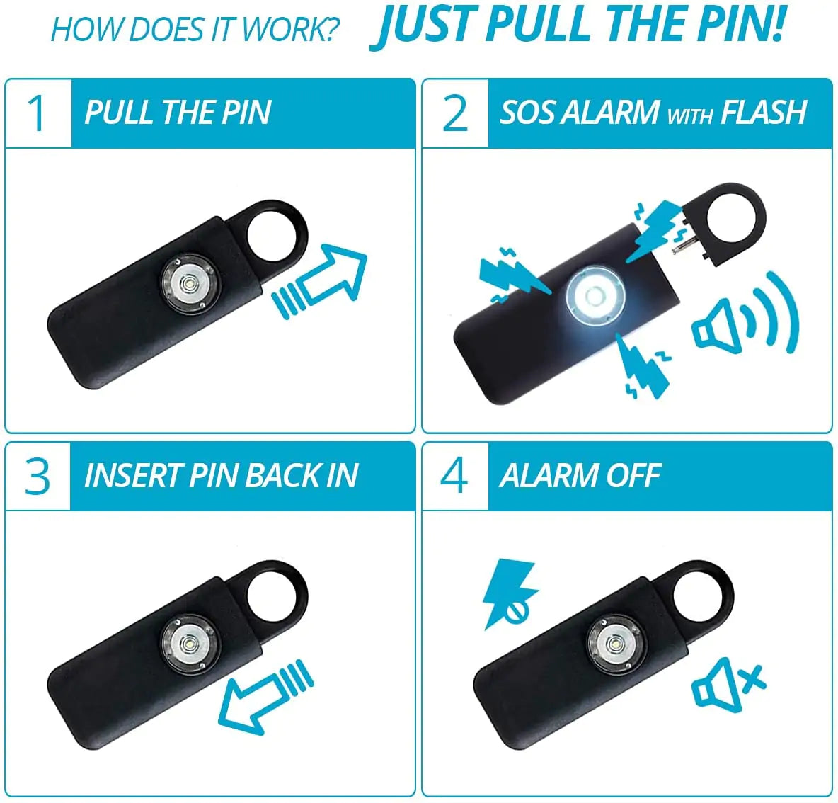 Self Defense Personal Alarm Keychain