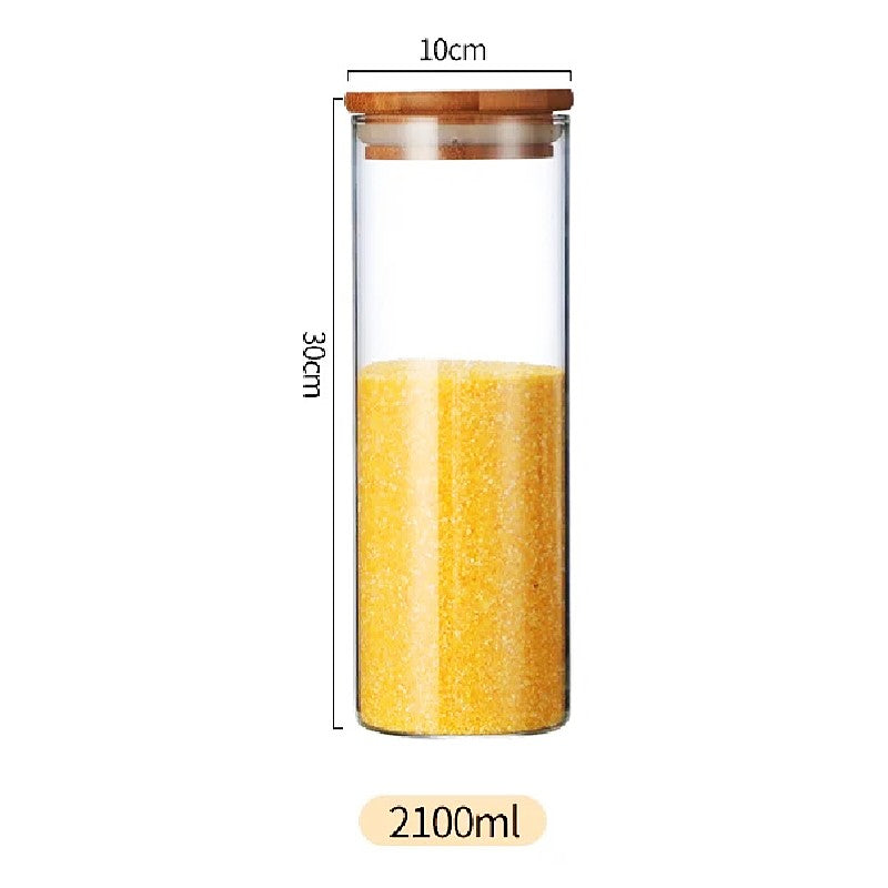 Bamboo Borosilicate Glass Food Storage Containers