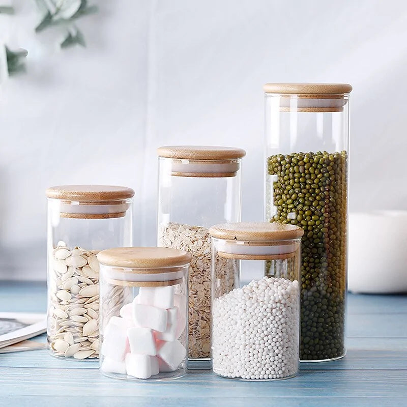 Bamboo Borosilicate Glass Food Storage Containers