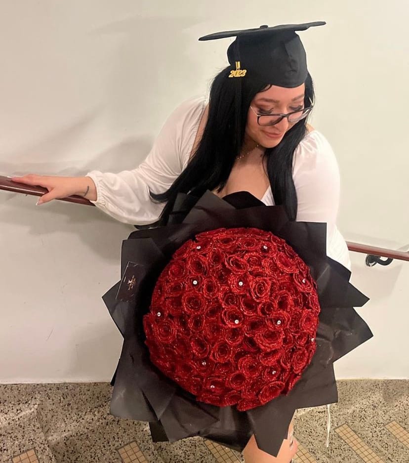 Glitter Artificial Rose Bouquet