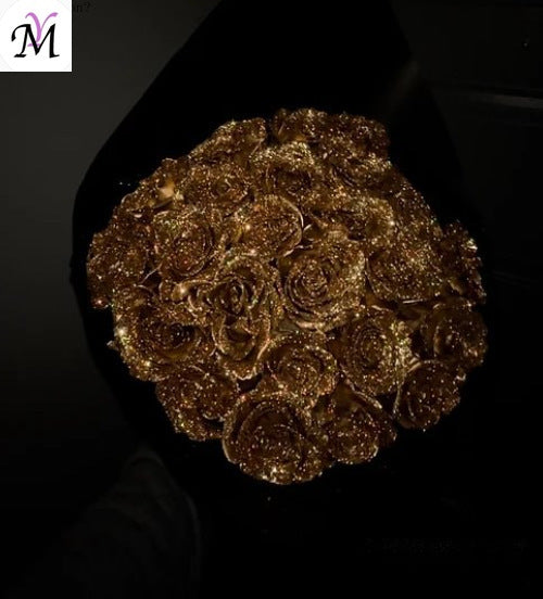 Glitter Artificial Rose Bouquet