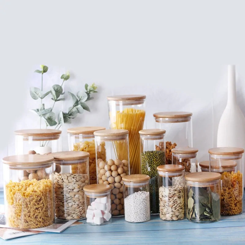 Bamboo Borosilicate Glass Food Storage Containers