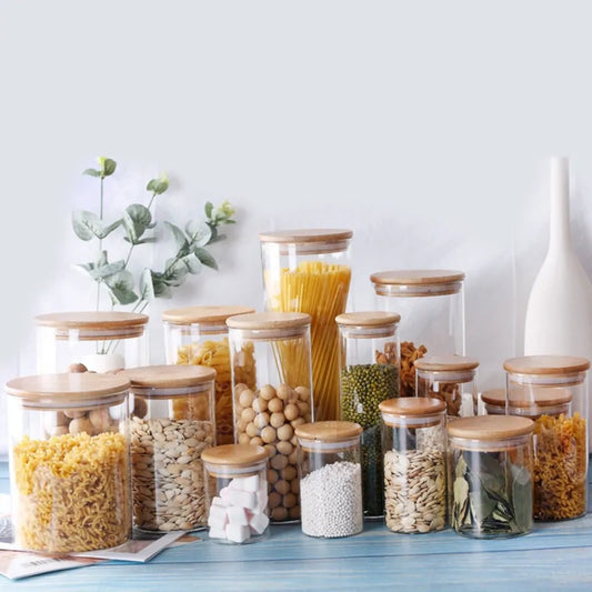 Bamboo Borosilicate Glass Food Storage Containers