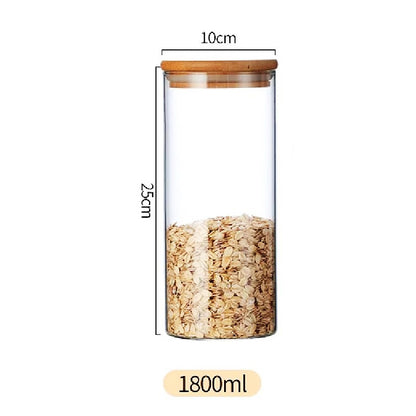 Bamboo Borosilicate Glass Food Storage Containers