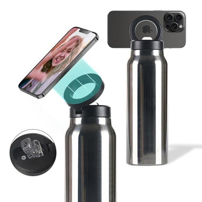HydraConnect Insulated Water Bottle with Magnetic Phone Mount