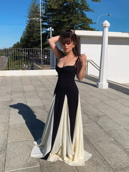 Midnight Grace Contrast Maxi Dress