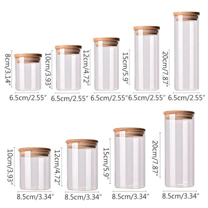Bamboo Borosilicate Glass Food Storage Containers