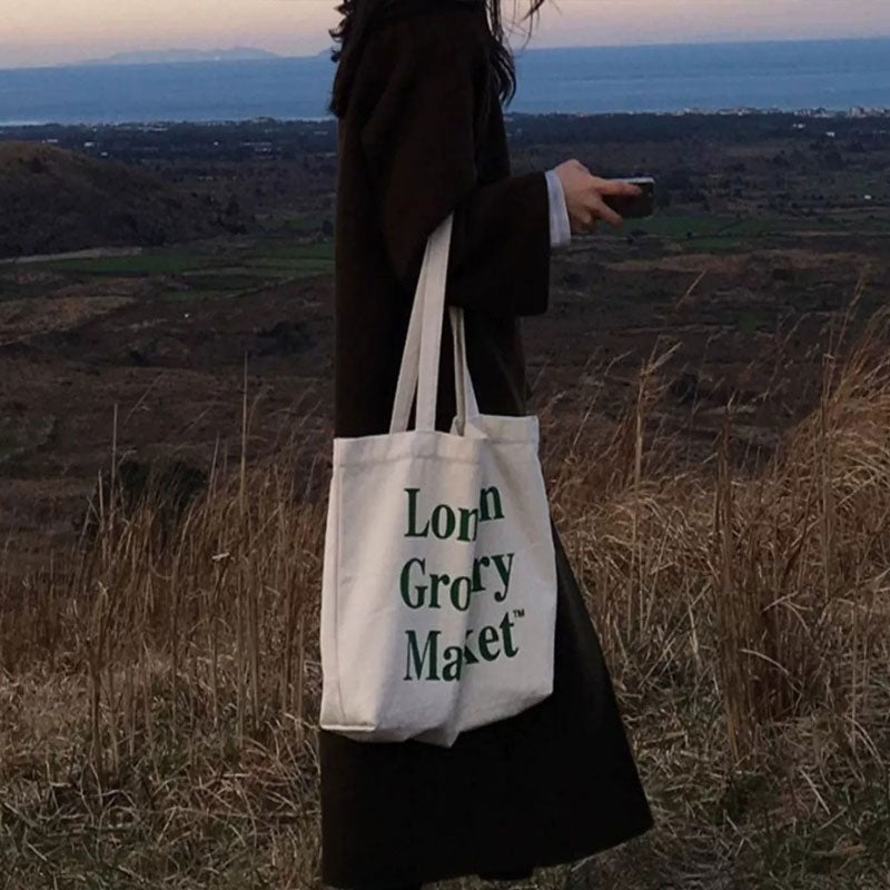 Canvas Letter Fashion Shoulder Bag