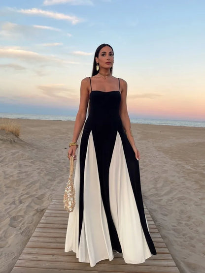 Midnight Grace Contrast Maxi Dress