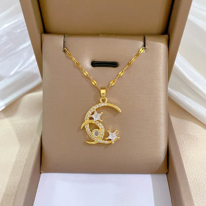 Celestial Guardian Stainless Steel Pendant Necklace
