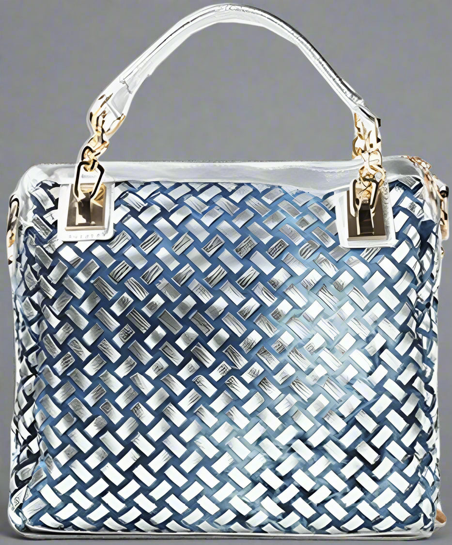 Crystal Denim Luxe Shoulder Tote Bag