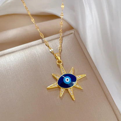 Celestial Guardian Stainless Steel Pendant Necklace