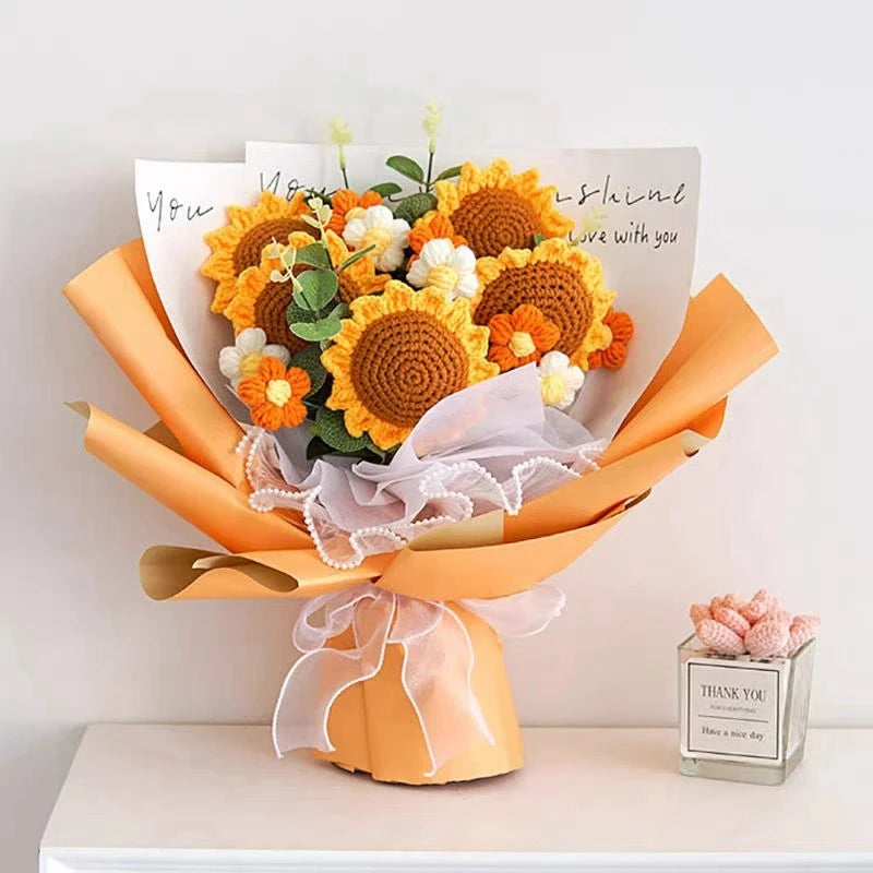 Crochet Sunflower Bouquet