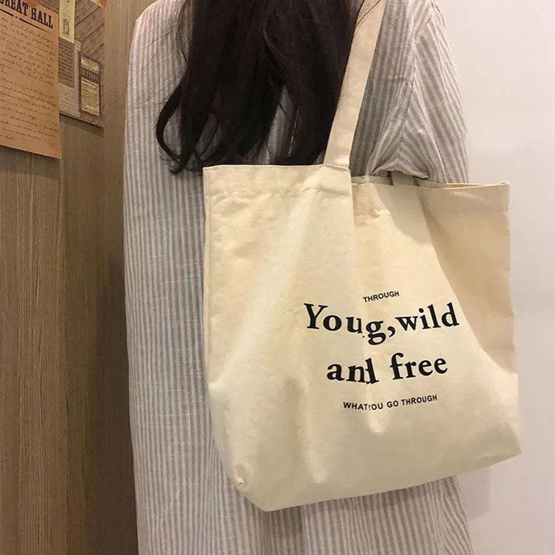 Canvas Letter Fashion Shoulder Bag