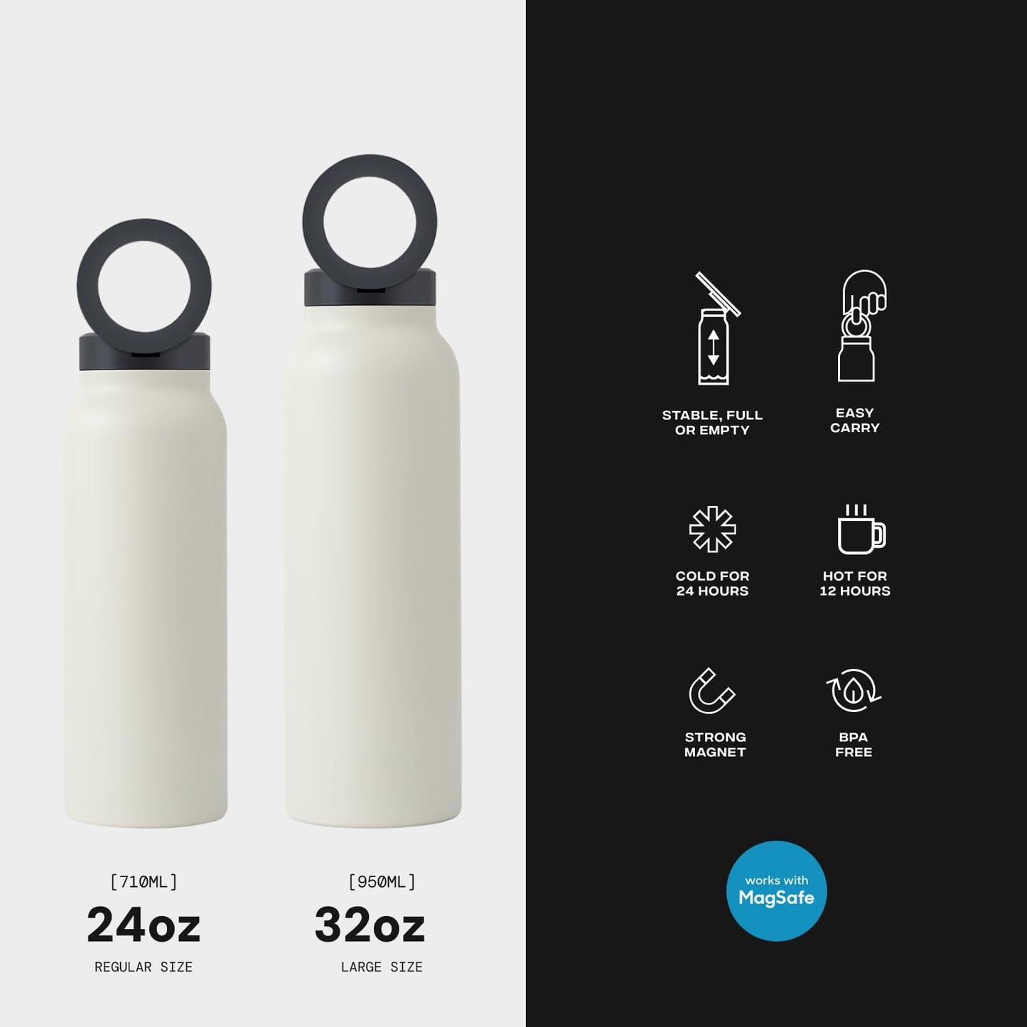 HydraConnect Insulated Water Bottle with Magnetic Phone Mount
