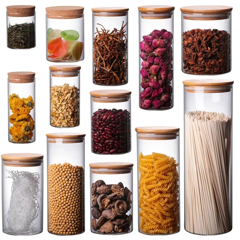 Bamboo Borosilicate Glass Food Storage Containers
