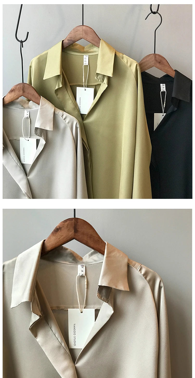 Chic V-Neck Silk Blouse